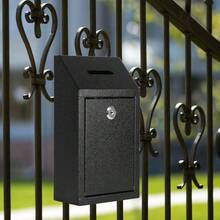 Caja de donaciones con ranura, caja de efectivo y sugerencias montada en la pared con llave, caja de recolección de caridad con cerradura, pequeña - Multicolor - Ver 7