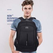 Black Multi-Layer Travel Backpack-UK - Black - View 1