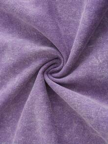 1 Piece, 230G Double-Sided Water Wash, Modelo1 Piece, Washed Printed T-Shirt 230g, High-Quality Batik Cotton Retro Fashion Brand T-Shirt, A Certain Thickness Suitable For Summer T-Shirts, Holiday Gifts. - Màu tím - Xem 3