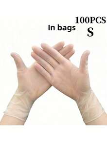 100pcs Disposable Semi-Transparent Gloves, Latex-Free, Thickened Durable, Household Cleaning Gloves, Waterproof Gloves, Suitable For Kitchen, Processing, Cleaning, Hair Dyeing, Beauty Salon, Household Appliances, Etc. (100pcs Per Box, 4/50pcs Per Bag) - Transparent - View 22