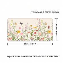 Floral Mouse Pad, Non-Slip Rubber Base And Comfortable Colorful Flowers Green Plants Pattern Cloth Mouse Mat, Cute Mouse Pad For Women, Big Mousepad For Computer, Laptop, Office, Home
