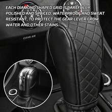 QKYS Leather Car Gear Shift Knob Cover, Upgraded Anti-Slip Design Stick Shift Knob Cover, Universal Durable Car Decorative Accessories Shifter Stick Protector Suitable For Cars,Trucks,SUVs (Black) - Black - View 6