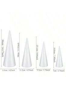 1pc Large Solid White Foam Cone, Art Craft DIY Holiday Supplies, Polystyrene (PS) Foam Christmas Tree, Birthday Scene Decoration, Event Props, Cone Accessory, Home Decor, Artificial Twinkle Christmas Tree Cone, Christmas Tree Cone, Christmas Decoration, New Year, Thanksgiving, Winter, Valentine's Day Handmade Gift