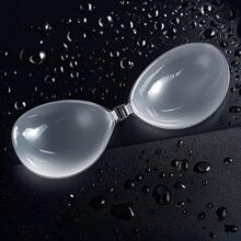 1pc Silicone Bra, Transparent Breast Pad, Small Breast Aggregation, Silicone Waterproof, Thickened Swimming Suit, Strappy Dress, Breast Patch