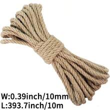 6mm/8mm/10mm 10M Natural Retro Jute Rope DIY Home Thick Twine String Crafts Jute Cord Ribbon Wedding Pet Cat Scratcher Tools Bundling Gardening Party Decor (No Cylinder) - Multicolor - View 17