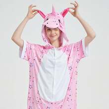 Pijamas de animales para niños y niñas, ropa de casa para niños y niñas, pijamas infantiles de una pieza con forma de animal, imprescindibles para niños y niñas en casa. - Pegaso rosa - Ver 2