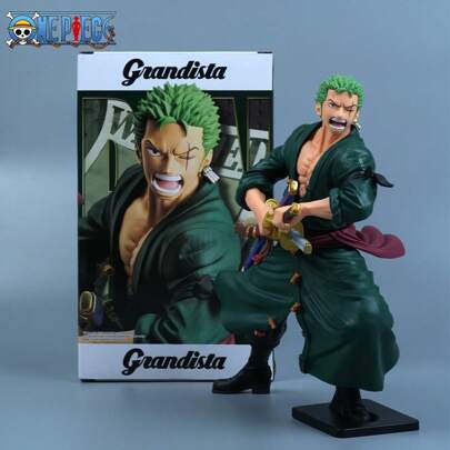 TOEI ANIMATION 1/2 Stück offiziell lizenzierte Anime-Figuren Set Luffy Zoro Statue Sammlerstück Modell Figuren für Fans klassische Pose Dekoration Spielzeug für Freunde Fans Unisex kreatives Weihnachts-Halloween-Geschenk Heim Schreibtisch Regal Ornament Anime Merchandise Anzeige