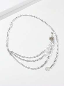 1 Peça Acessório de Corrente de Cintura Ajustável com Design de Retrato Vintage da Rainha e Girassol Sobreposto, Adequado para Vestidos e Vestidos Formais de Verão, Escola, Outono, Halloween