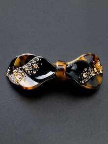 1 件时尚花卉亚克力水钻弹簧夹发饰