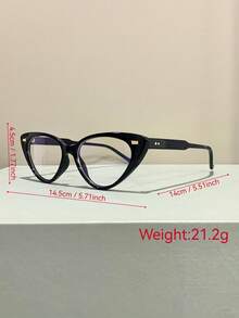 猫眼眼镜，透明镜片金属铰链眼镜，时尚简约男女款 - 彩色 - 查看 4