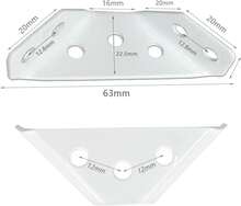 BellRhein Universal Stainless Steel Furniture Corner Connector, Shelf Brackets 10PCS, For Furniture Corner Connectors, Wooden Furniture Triangle Stabilizer, Including 70 Screws. (Black) - White - View 3