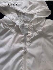 Imported Men's Windbreaker Jacket With Pocket And Hood Lined Waterproof Reflective Training Running Everyday Comfort And Casual Style - 白色 - 查看 3