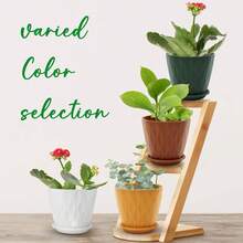 5pcs Plastic Flowerpots With Trays | Thick PP Material, Modern Wavy Texture, Enhanced Drainage, Suitable For Indoor/Outdoor Garden Plants | Multi-Color Value Pack Home Decor Vase Room Decor Flower Vase Glass Vase - Multicolor - View 4