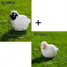 10pcs Mini Resin Sheep Statues Figurines, Cute Ornaments For Indoor/Outdoor Fairy Garden, Landscape Decor, Accessories For Middle East Festivals & Parties (Classic Style)