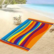 1pc, BrandName 2025 New Microfiber Quick-Dry Beach Towel With Beach Towel Fastening Strap- Extra Large 175*90cm, UV Protection & Antibacterial, Lightweight & Compact For Beach, Pool, Yoga, Travel Essentials Travel Accessories Beach Essentials
