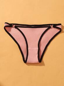 VKME 6 pezzi set di mutande in cotone a vita bassa, biancheria intima con fibbia in metallo, colore unito