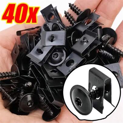 20pcs/40pcs/60pcs Auto Self-Tapping Screws Hardware, Car Metal U-Shaped Washers Self-Tapping Screw Kit, Auto Motorcycle Modification Accessories