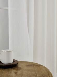 1pc Elegant Semi-Sheer Curtains - Soft Lightweight Breathable 100% Polyester, Privacy Semi-Transparent Light Filtering For Bedroom Living Room Patio Glass Doors, Rod Pocket Design, Machine Washable, Multi-Color Options, Bedroom Curtains | Elegant Curtain Design | Easy Hang Curtains, Curtains For Living Room