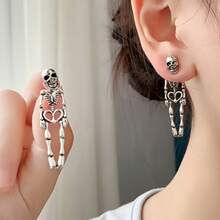 独特的欧美万圣节骷髅合金女士耳环
