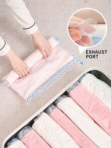 10/6/3/1pcs Vacuum Compression Storage Bags, Large Capacity Clothes Organizer Bags, No Vacuum Pump Needed, Thick Wardrobe Storage Bags, Waterproof & Moisture-Proof Bedding Bags, Ideal For Efficient Packing And Home Organization - Multicolor - View 3