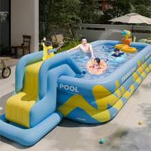 3-Layer Inflatable Swimming Pool, Family Size Swimming Pool, Mobile Water Park, Outdoor Patio Water Entertainment For Summer, Party Pool, Thick PVC Material - Multicolor - View 3