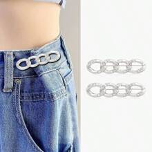 1pc/2pcs/3pcs/4pcs/6pcs Versatile Detachable Metal Waist Clincher Pins For Pants, Jeans, Fashionable Adjustable Waistband Buckle Clips, No Sewing Needed To Tighten Waistline, Anti-Escape, Also For Dress Cuffs