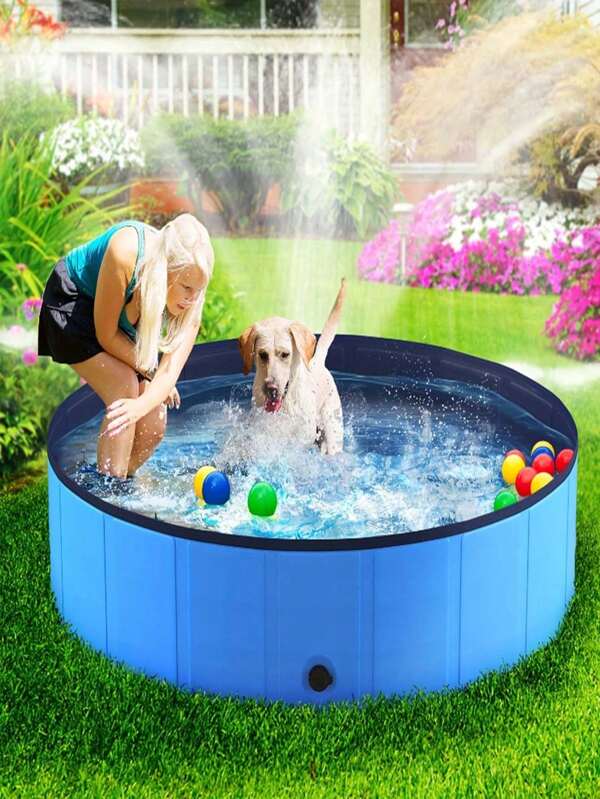 Summer Pop Up Dog Pool Portable Foldable Swimming Pool For Backyard Camping Beach Keep Pets Cool In Hot Weather