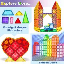 48/68/98pcs Children Magnetic Building Blocks Toys, Colorful Magnetic Construction Blocks, Educational Creative Toys Gift, Suitable For Boys And Girls Over 3 Years Old, Random Colors - Multicolor - View 3