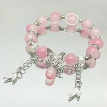 Nature-Inspired Butterfly & Water Drop Charm Bracelet, Multi-Color Sweet Minimalist Design, Suitable For Daily Wear, Perfect Gift For Friends And Family