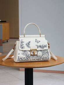 2025新款民族风刺绣手提包小众设计奢华小方包高端品质时尚大容量通勤单肩斜挎包 - 白色 - 查看 6