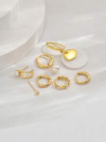 7 Stücke Set asymmetrischer Zirkonia-Ohrstecker, minimalistisches & elegantes Design, geeignet für Frauen zum Dating, Partys, tägliches Tragen