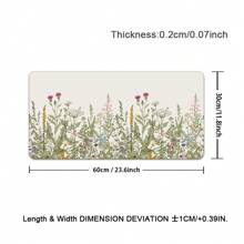 Large Vintage Floral Non-Slip Rubber Desk Mat - Cute Flowers Design Keyboard Pad For Office & Gaming, Soft Rubber Mousepad With Stylish Patterns For PC And Laptop Workspace, Computer Desk Mat