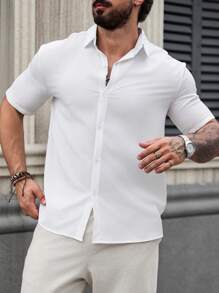 Men's Solid Casual Summer Short Sleeve Shirts