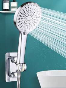 Ducha de mano de alta presión con 3 funciones, con manguera de acero inoxidable de 1.5m/59 pulgadas y soporte adhesivo para pared