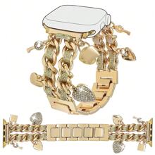 1 pièce Nouveau bracelet multifonction pour femme en alliage de zinc et compatible avec Apple Watch
