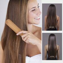 竹木柄野猪鬃毛发刷 – 防静电、顺滑、造型梳，打造顺滑丰盈秀发 – 男女皆宜，头皮按摩刷 | 天然木质设计 | 竹柄，返校季、旅行度假必备品、女士发饰、光滑后梳、理发配件、吹风机