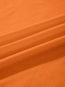 Women's Ghost Print Short Sleeve Casual Round Neck Regular T-Shirt, Summer - Orange - View 6