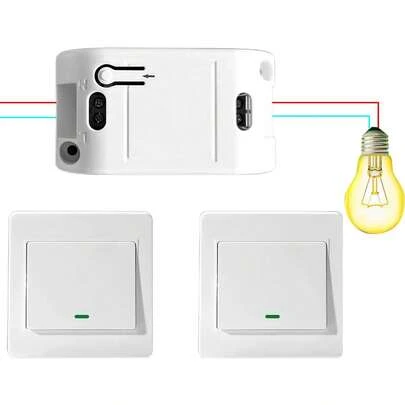 Módulo de interruptor de control remoto RF inalámbrico individual de 1 pieza, adecuado para controlar electrodomésticos de bajo consumo de 220 V, lámparas, ventiladores, vallas publicitarias y otros electrodomésticos dentro de 30-50 M