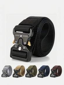 1Pack Sports Style Tactical Belt With Quick-Release Plastic Buckle - High-Quality Polyester Fiber Adjustable Belt For Outdoor Hunting, Combat Survival - Multifunctional Army Utility Belt For Teen Boy(10-18Y) - Style 1 - View 1