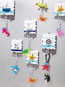 24pcs- Party With Sea Creature Keychains, Cartoon Key Chains, Suitable For Party Favors, Holiday Items, Back To Classroom Gifts, Reusable Birthday Party Return Favors For Bag Fillers Party Ornaments, Summer Beach, Pool Party, Vacation Gift Giving, Mother's Day Graduation