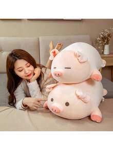 1 件大号毛绒猪填充玩偶 - 躺着的猪枕头 - 小猪玩偶 - 完美礼物 - 生日礼物 - 惊喜礼物 - 理想礼物 - 季节性礼物 - 节日礼物 - 愚人节礼物 - 复活节礼物 - 毛绒玩偶 - 礼物 - 枕头 - 动物玩偶