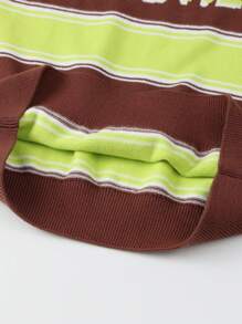 Annil Ropa infantil: Jersey de algodón de cuello redondo a rayas para niños, adultos, suéter de otoño