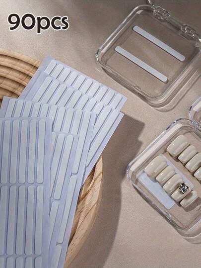 90pcs Double Sided Nail Tape, Nail Tools, Nail Supplies, Essential Nail Accessories, Nail Accessories, Portable Travel Accessories, Nail Art Tools, Nail Display Tools,Nail Supplies,Nail Tools,Nail Art Tools,Back To School,Nails,Nail Tools For Press On Nails