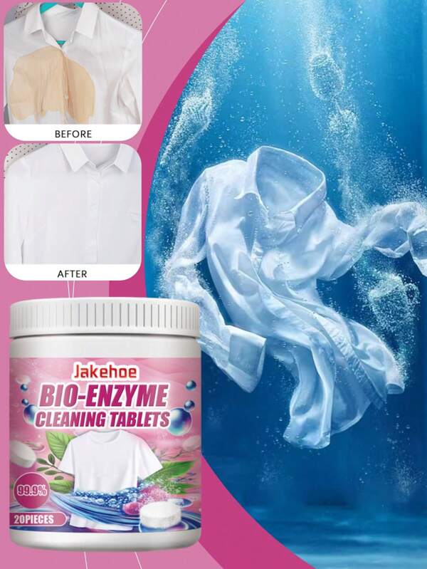 1set Clothes Stain Removal Effervescent Tablets Clothes Cleaning Stain Removal Effervescent Tablets Suitable For Clothes Cleaning And Stain Removal.Laundry Odor Removers Boost Your Normal Laundry Detergent To Effectively Target Stains Odors, Not Mask Them Like Washing Soda Or In-Wash Scent Boosters