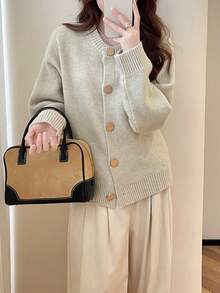 女士简约休闲优雅针织开衫