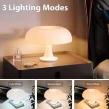 1pc LED Mushroom Decorative Table Lamp, USB Powered Reading Light/Eye Protection Lamp, 3-Color Dimmable Orange/White Mushroom Modern Romantic Artistic Table Lamp, Suitable For Home Decor Mood Light, Applicable To Bedroom, Living Room, Tea Room, Party Decoration - Mushroom Table Lamp - View 4