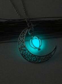 1 pièce Collier ras-de-cou en alliage lumineux en forme de lune et de citrouille, une création idéale pour les fêtes, convient pour le port quotidien, les festivals, les soirées et les cadeaux, pour hommes et femmes