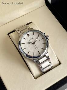 1pc Fashion Men Quartz Watchs, Stainless Steel Multi-Function Date Chronograph Watch, Wristwatches Suitable For Business Occasions - MEN - View 1