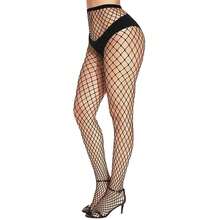 4 双女士镂空时尚加大码渔网紧身裤，适合日常生活连裤袜/紧身裤/长筒袜
