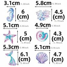 100pcs Mermaid Birthday Decorations Confetti, Seabed Theme Birthday Party Table Confetti, Dreamy Blue & Purple Seashells & Coral Design, Ins Style
